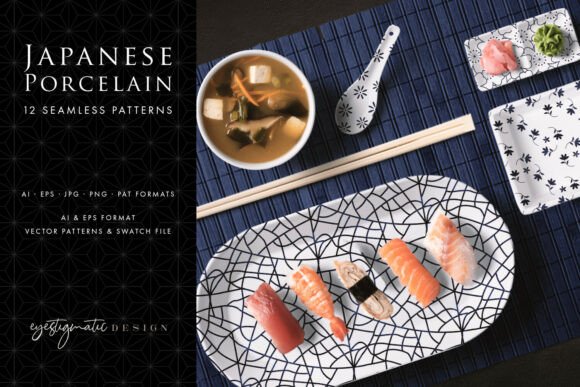 12 Japanese Inspired Porcelain Patterns