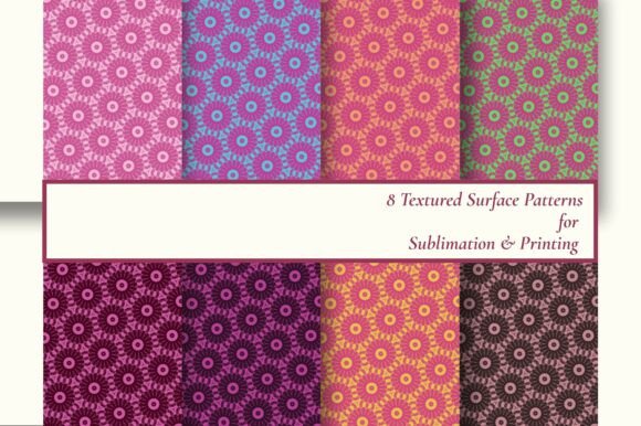 8 Seamless Geometric Floral Patterns