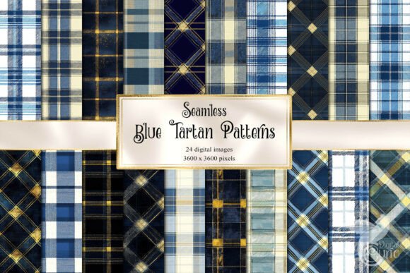 Blue Tartan Patterns for Creative Projects