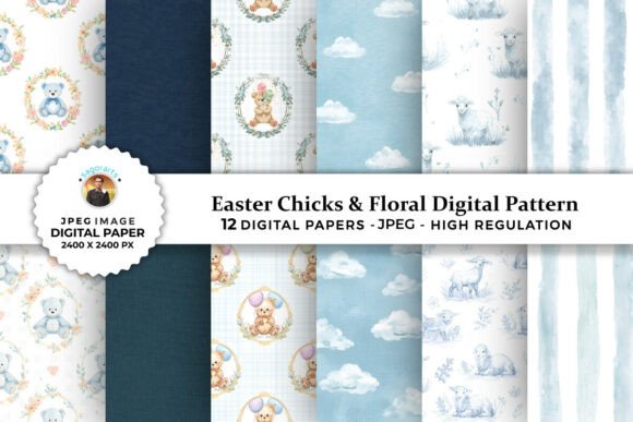 Blue Watercolor Nursery Digital Patterns: Creative Solutions for Crafting and Design