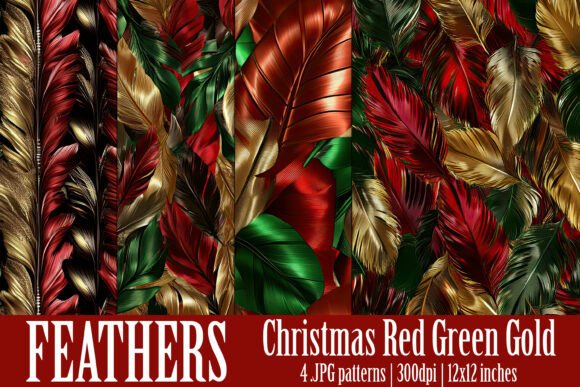 Christmas Feathers Patterns, S14: A Versatile and Beautiful Design Resource
