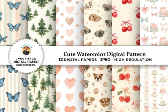Exploring the Versatility of Cute Watercolor Digital Patterns in Creative Projects
