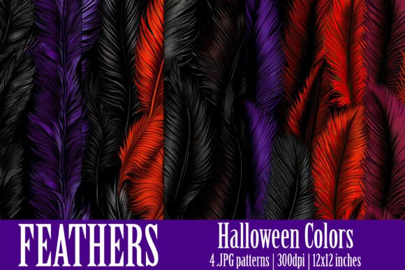 Halloween Colors Feather Patterns, S5: A Unique Package for Creative Projects