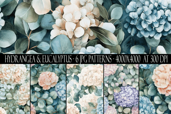 Hydrangea and Eucalyptus Patterns