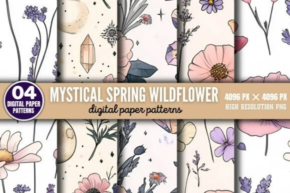 Mystical Spring Wildflower Patterns Digi: Elevate Your Creative Projects