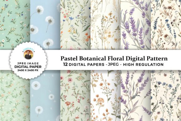 Pastel Botanical Floral Digital Patterns: A Versatile Asset for Modern Creators and Businesses