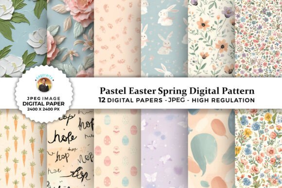 Pastel Easter Spring Digital Patterns