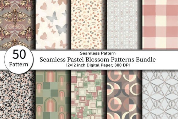 Seamless Pastel Blossom Patterns: A Soft and Stylish Addition to Your Creative Projects