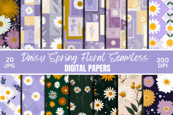 Spring-Inspired Daisy Floral Patterns for Creative Projects