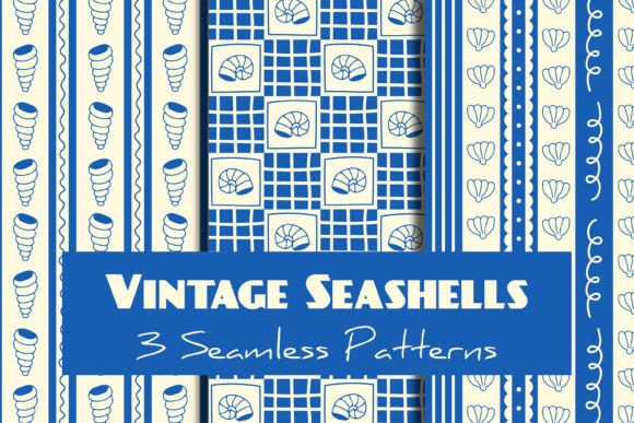 Vintage Seashell Seamless Patterns for Coastal Design