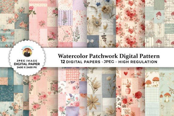 Vintage Watercolor Digital Patterns