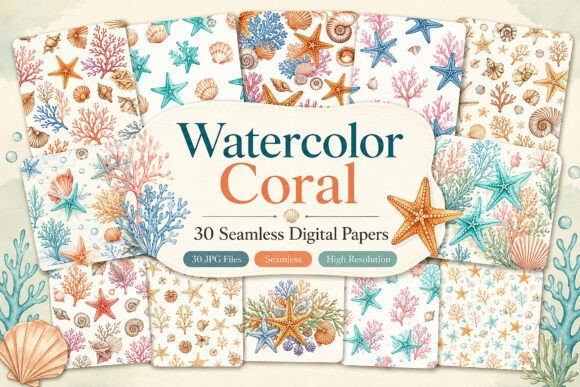 Watercolor Coral Seamless Patterns: A Dive into Creative Expression