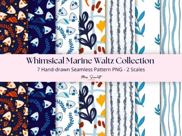 Whimsical Marine Waltz Seamless Patterns: A Dive into Coastal Creativity